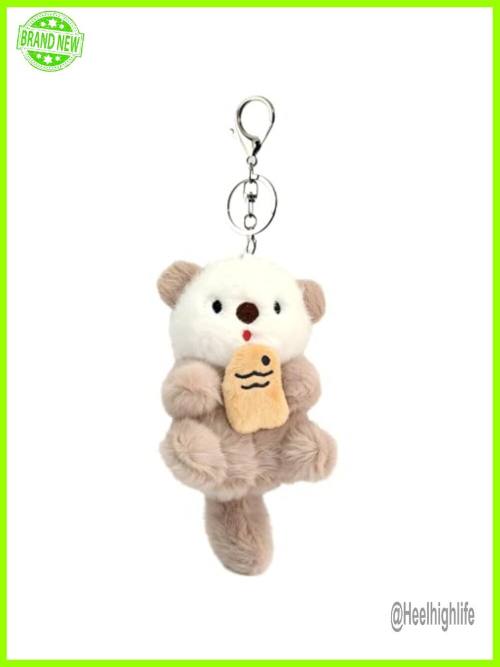 Plush Otter Keychain Bag Charm Stuffed Animal Purse Backpack Accessory